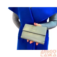   Női Bőr Pénztárca Szürke Matt Hátul Kártyatartó Közepes Méret