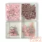 4 Részes Rózsaszín Körömdíszítő Szett - Qqs-2504190 Pink - Glitter, Fólia, Kagylóhéj Darabok, Szárított Virágok