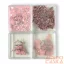 4 Részes Rózsaszín Körömdíszítő Szett - Qqs-2504190 Pink - Glitter, Fólia, Kagylóhéj Darabok, Szárított Virágok