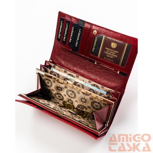 Peterson Női Bőr Pénztárcaptn Mc-490-2145 Red/Black