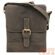 Férfi Bőr Oldaltáska Mn-9-Mh Sötét Barna
