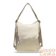   Zellia Női Válltáska/Hátizsáká Alakítható 22199 Beige-Arany - Ch -
