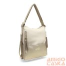 Zellia Női Válltáska/Hátizsáká Alakítható 22199 Beige-Arany - Ch -