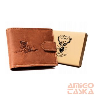   Férfi bőr pénztárca n992l-chm-dog-1-7605 cognac - világos barna