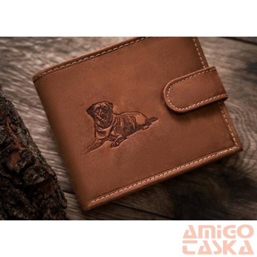 Férfi bőr pénztárca n992l-chm-dog-1-7605 cognac - világos barna