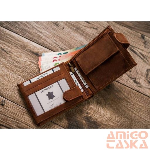 Férfi bőr pénztárca n992l-chm-dog-1-7605 cognac - világos barna