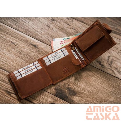 Férfi bőr pénztárca n992l-chm-dog-1-7605 cognac - világos barna