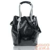 Zellia Női Válltáska C200 Fekete Lakk