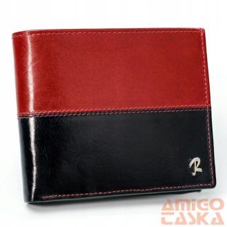 Férfi Bőr Pénztárca N992-Vt2  Black-Red