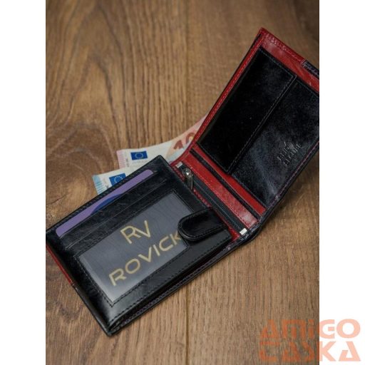 Férfi Bőr Pénztárca N992-Vt2  Black-Red