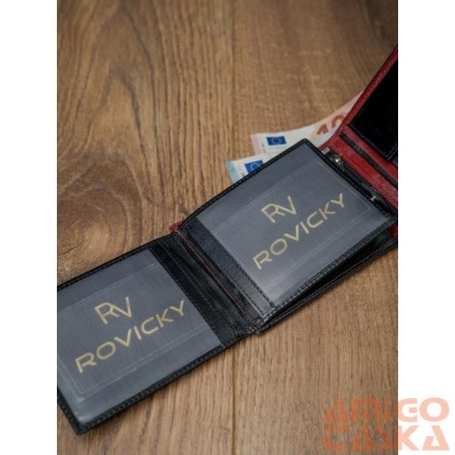 Férfi Bőr Pénztárca N992-Vt2  Black-Red