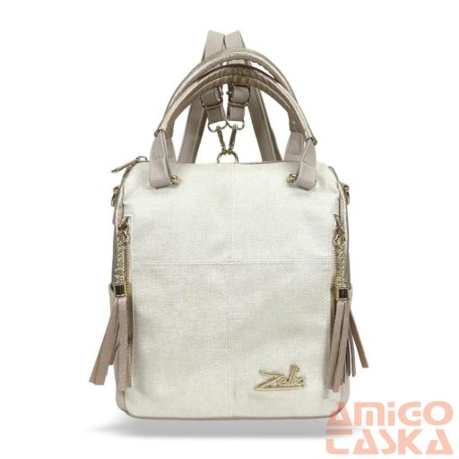 Zellia Női Hátizsák 24122 Beige-Arany - Brw-Pearl -
