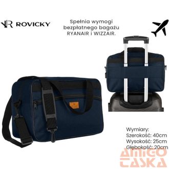   Rovicky - Utazótáska - Kézipoggyász - R-Tl15608-2509 Navy - 40 X 25 X 20 Cm