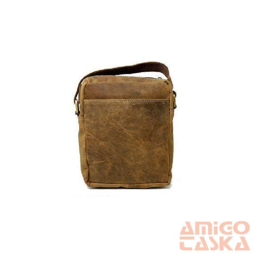 Férfi Bőr Oldaltáska 250587-Mh-1824 Világos Barna/072