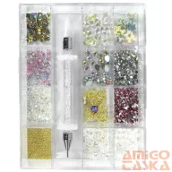   Körömdíszítő Kő Box - Több Méret - Forma Kővel - Go2680-115