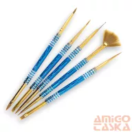   Körömdíszítő Ecset Szett - 5 Db-Os Kiszerelés - Kék - R140