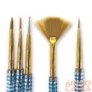 Körömdíszítő Ecset Szett - 5 Db-Os Kiszerelés - Kék - R140