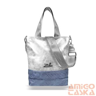   Zellia Női Válltáska/Kézitáska 21026 Ezüst-Kék - Jeans Blue