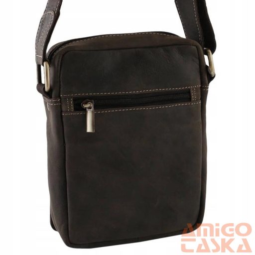 Férfi Bőr Oldaltáska 250586-Mh Brown sötét barna