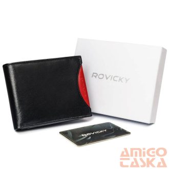 Férfi Bőr Pénztárca 1544-03-Bor-1317 Black-Red
