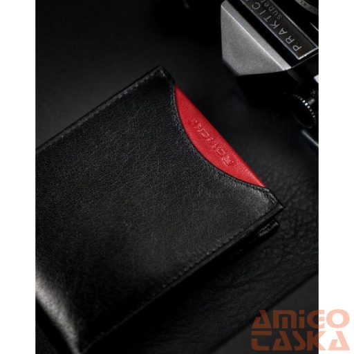 Férfi Bőr Pénztárca 1544-03-Bor-1317 Black-Red