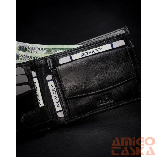 Férfi Bőr Pénztárca 1544-03-Bor-1317 Black-Red