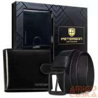   Peterson Férfi Bőr Szett Pénztárca & Őv Ptn N992L-135-Wk-Bw