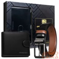   Peterson Férfi Bőr Szett Pénztárca & Őv Ptn N992L-135-Lk-Bw