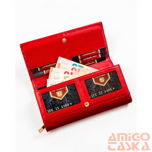 Peterson Női Bőr Pénztárca 42100-Saf-7266 Red - Piros