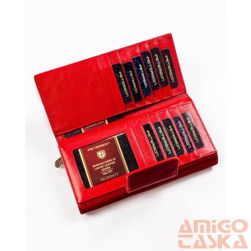 Peterson Női Bőr Pénztárca 42100-Saf-7266 Red - Piros