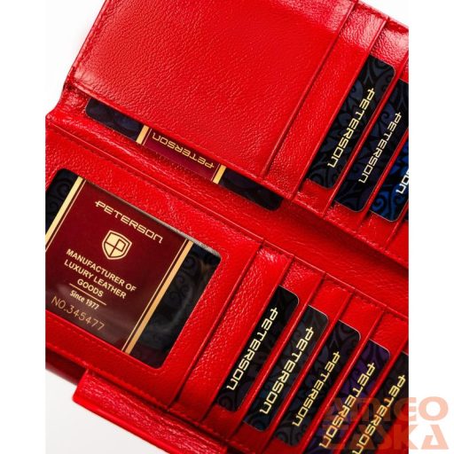 Peterson Női Bőr Pénztárca 42100-Saf-7266 Red - Piros