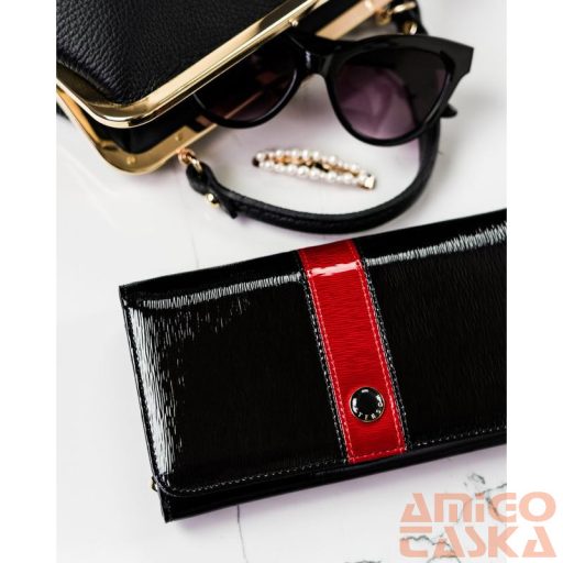 Peterson Női Bőr Pénztárca Ptn 421077-Sh-9930 Black-Red