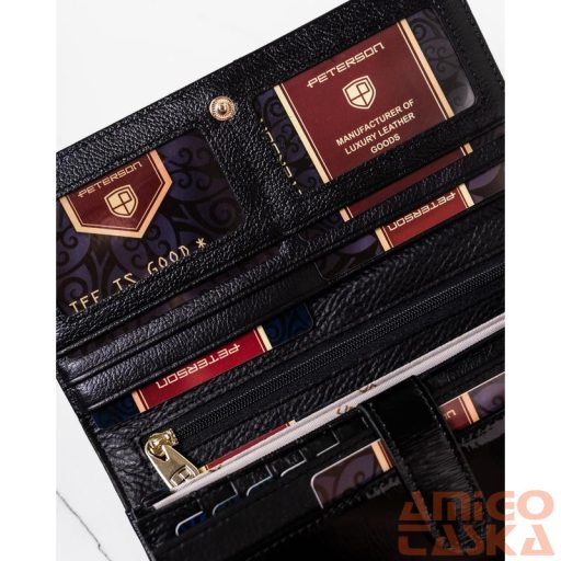 Peterson Női Bőr Pénztárca Ptn 421077-Sh-9930 Black-Red