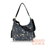 Zellia Női Válltáska Zlb251 Sötét Kék-Arany - Leaf -