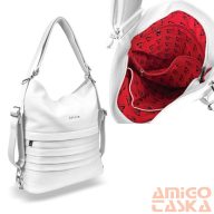   Zellia Női Válltáska/Hátizsáká Alakítható Hz-111 Pearl White - Fehér - Gyöngyházas