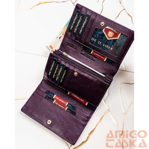 Peterson Női Pénztárca - Echo És Természetes Bőr Ptn Ps112-Hnl-2920 Purple