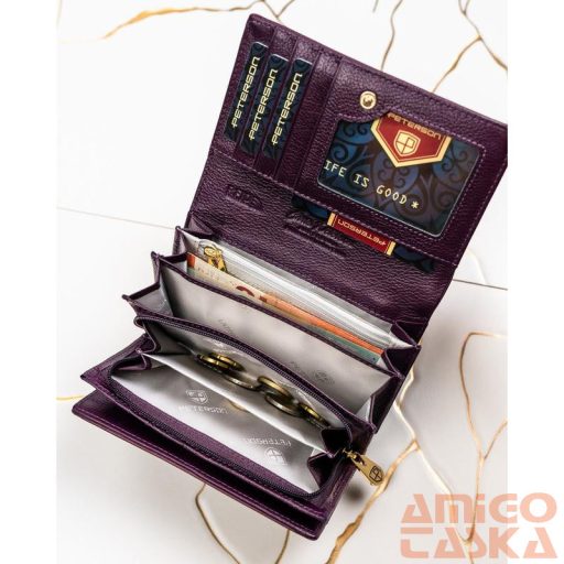 Peterson Női Pénztárca - Echo És Természetes Bőr Ptn Ps112-Hnl-2920 Purple