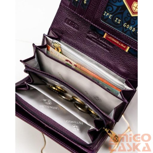 Peterson Női Pénztárca - Echo És Természetes Bőr Ptn Ps112-Hnl-2920 Purple
