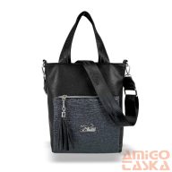   Zellia Női Válltáska/Kézitáska 17095 Fekete-Grafit - Groove -