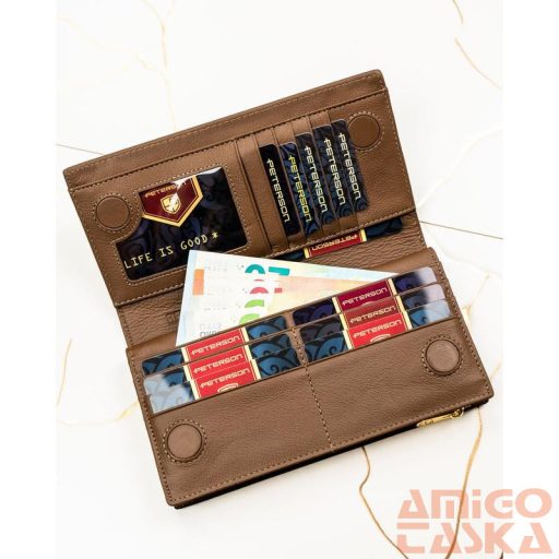 Peterson Női Pénztárca - Echo És Természetes Bőr Ptn Ps1431-Hnl-2852 Brown