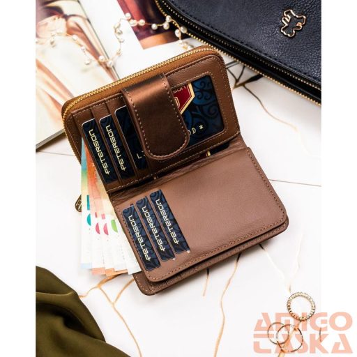 Peterson Női Pénztárca - Echo És Természetes Bőr Ptn Ps115-Hnl-2944 Brown