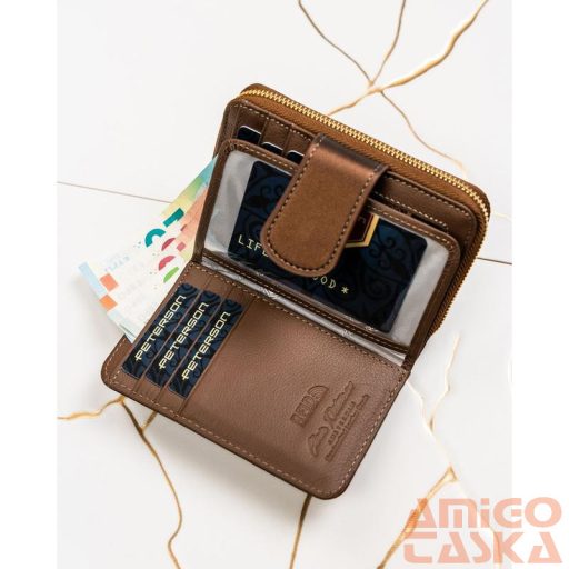 Peterson Női Pénztárca - Echo És Természetes Bőr Ptn Ps115-Hnl-2944 Brown