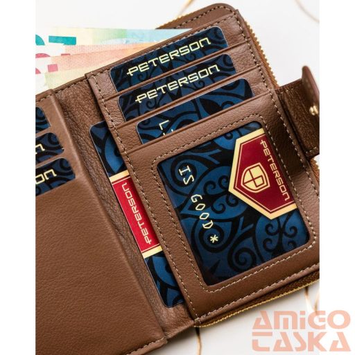 Peterson Női Pénztárca - Echo És Természetes Bőr Ptn Ps115-Hnl-2944 Brown