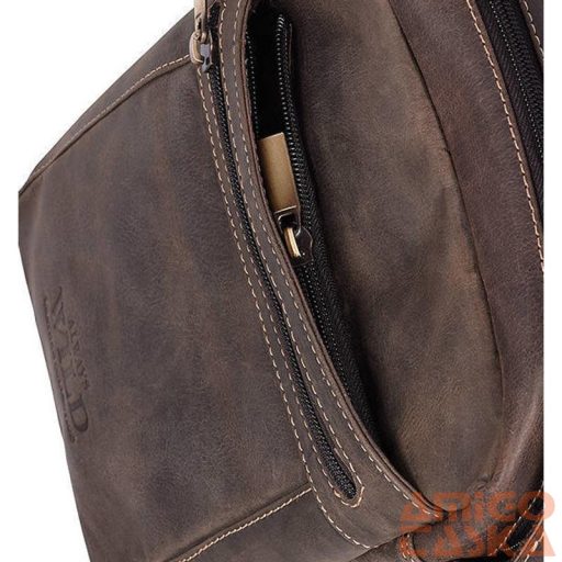 Férfi Bőr Oldaltáska 250587-Mh-6449 Sötét Barna/072