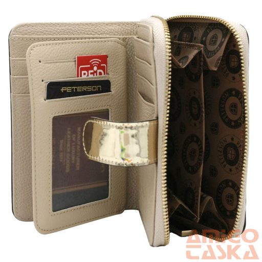 Peterson Női Bőr Pénztárca Ptn 1N-602-6877 Gold - Metál Arany
