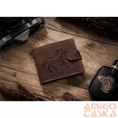 Férfi Bőr Pénztárca - Mintás - N992L-Chm-Horse-4576 - Ló Minta - Sötét Barna