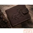 Férfi Bőr Pénztárca - Mintás - N992L-Chm-Horse-4576 - Ló Minta - Sötét Barna