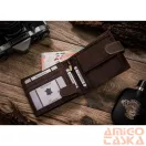 Férfi Bőr Pénztárca - Mintás - N992L-Chm-Horse-4576 - Ló Minta - Sötét Barna