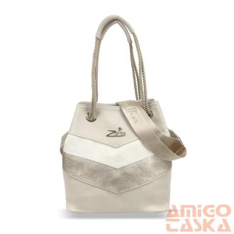 Zellia Női Válltáska 24056 Beige-Arany - Pearl -
