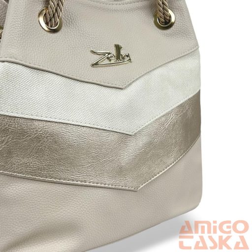 Zellia Női Válltáska 24056 Beige-Arany - Pearl -